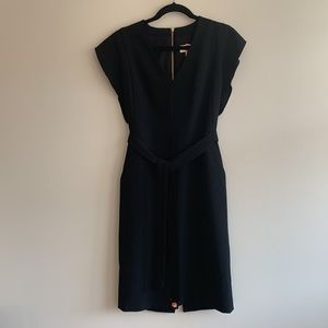 Eliza J Fitted V Neck Black Dress